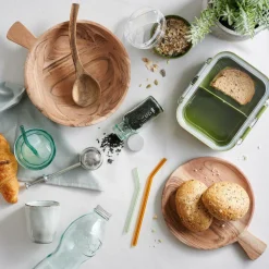 ACACIA CHIC Assiette Creuse Avec Manche Naturel