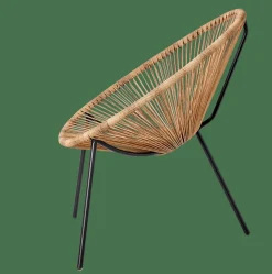 ACAPULCO Chaise Lounge Noir, Naturel