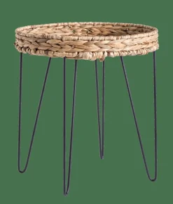 AKELA Table D'appoint Noir, Naturel