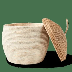 ALVIN Panier De Rangement Avec Couvercle Brun, Naturel