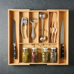 BAMBOO Organisateur Tiroir Escamotable Naturel