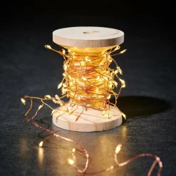 ELLI Guirlande Lumineuse Avec 100 LEDS Cluster Cuivre