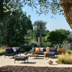 HANNA Lounge Teck Fauteuil Coin Noir