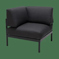 HANNA Lounge Teck Fauteuil Coin Noir