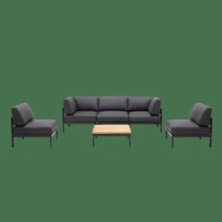 HANNA Lounge Teck Fauteuil Noir
