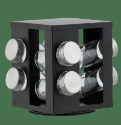 INDUSTRIA Carrousel à épices 8 Récipients Noir