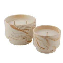 MARBLE Bougies D'extérieur Blanc, Orange