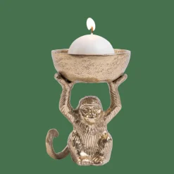 MONKEY Support Bougie Chauffe-plat Doré