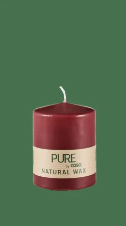 PURE Bougie Cylindrique Rouge Foncé