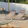SILVES Chaise Longue Set De 2 Sable