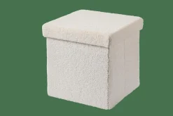 STOR Pouf Pliable Avec Rangement Blanc