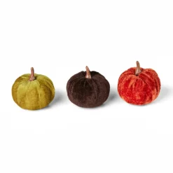 VELVET Citrouille Déco Set De 3 Multicolore