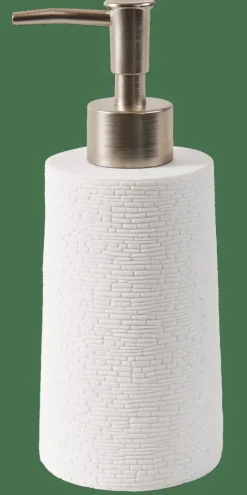 WHITE ELEGANCE Distributeur De Savon Blanc, Argent