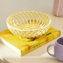 WOVY Plat à Fruits Jaune Clair