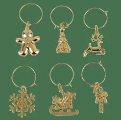 X-MAS GLAM Marque Verre Set De 6 Doré